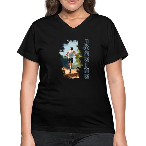 Jogging Vibes - Women's V-Neck T-Shirt