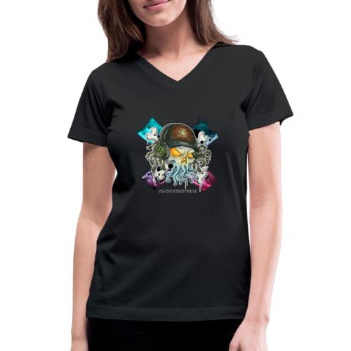 cthulhic Freakhead - Women's V-Neck T-Shirt