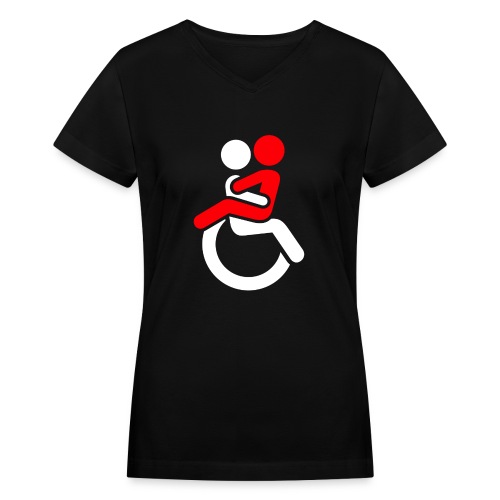 Wheelchair Love for adults. Humor shirt - Women's V-Neck T-Shirt
