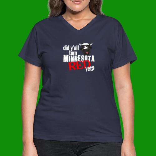 Turn Minnesota Red - Women's V-Neck T-Shirt