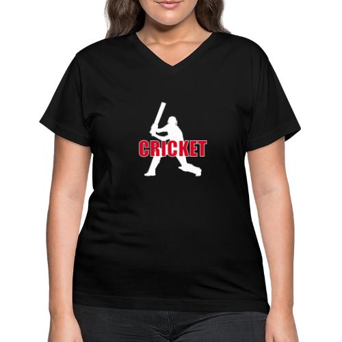 Power Play Cricket - Women's V-Neck T-Shirt