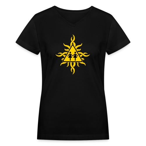 SHOE Tribal Sun Logo - Women's V-Neck T-Shirt