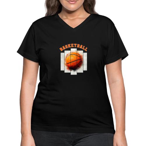 Basketball Element - Women's V-Neck T-Shirt
