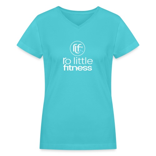 Ro Little Fitness - outline logo - Women's V-Neck T-Shirt