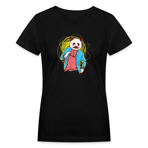 Panda Bear Movie Star - Women's V-Neck T-Shirt