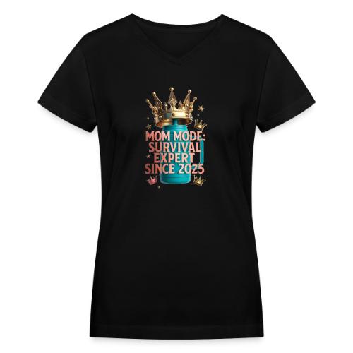 Mom Mode Survival Expert Tee - Women's V-Neck T-Shirt