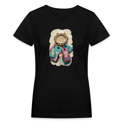 Minivan Commander T Shirt, Chauffeur of Chaos Mug - Women's V-Neck T-Shirt