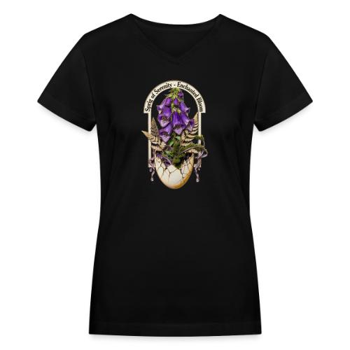 Spring Serenity Foxglove Tee, Easter Gift for wife - Women's V-Neck T-Shirt