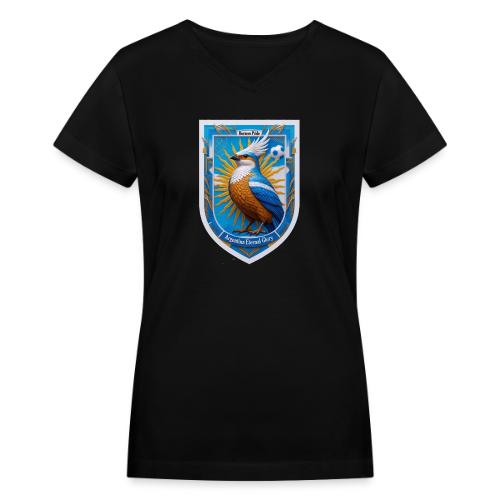 Argentina Hornero Pride T Shirt, Football Gift - Women's V-Neck T-Shirt