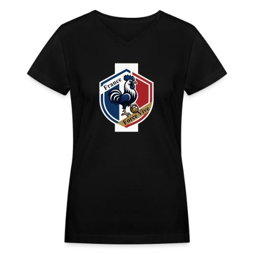France Rooster T-Shirt, Bleu-Blanc-Rouge gift - Women's V-Neck T-Shirt