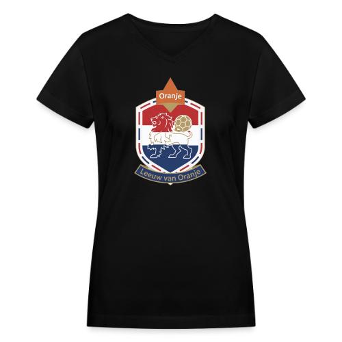 Netherlands Lion Crest T-Shirt, Dutch Badge Gift - Women's V-Neck T-Shirt
