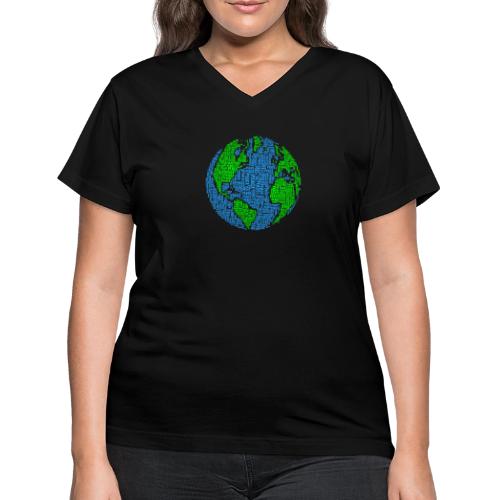 Global PEACE Sphere - Women's V-Neck T-Shirt