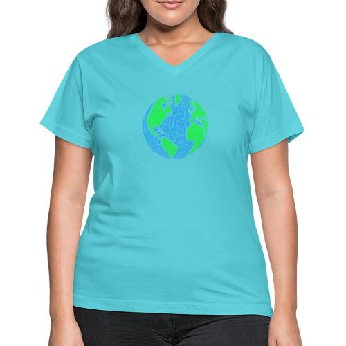 Global PEACE Sphere - Women's V-Neck T-Shirt