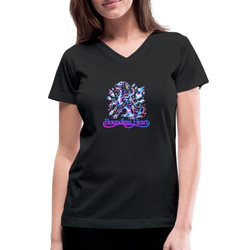 Boundless Heart Neon Galaxy Dog Shirt - Women's V-Neck T-Shirt