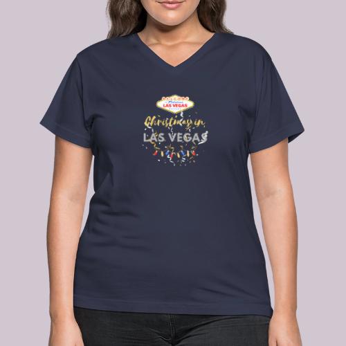 Christmas in Las Vegas - Women's V-Neck T-Shirt