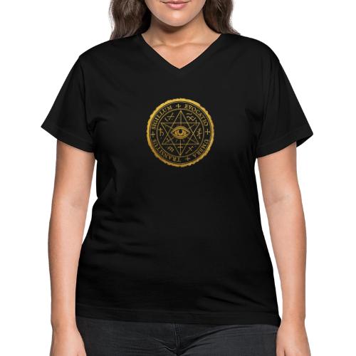 Sigillum Obscura Aurum - Women's V-Neck T-Shirt