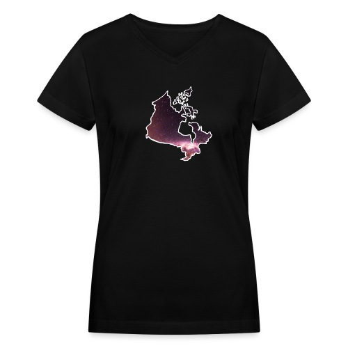 Canada In Space - Women's V-Neck T-Shirt