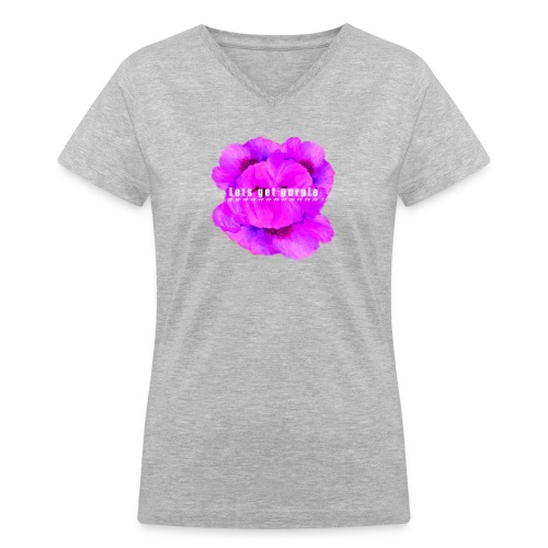 lets_get_purple_2 - Women's V-Neck T-Shirt