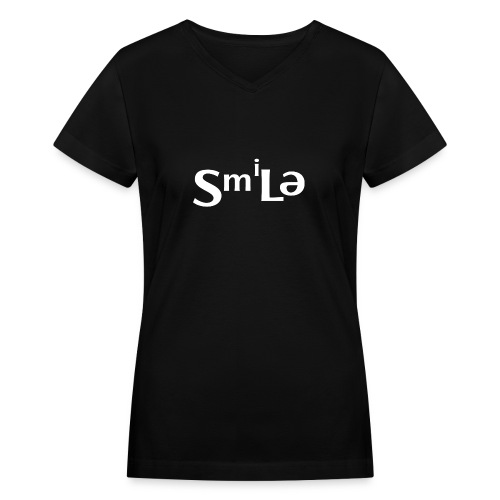 Smile Abstract Design - Women's V-Neck T-Shirt