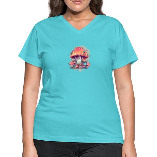 Mushroom Fun Room - Women's V-Neck T-Shirt