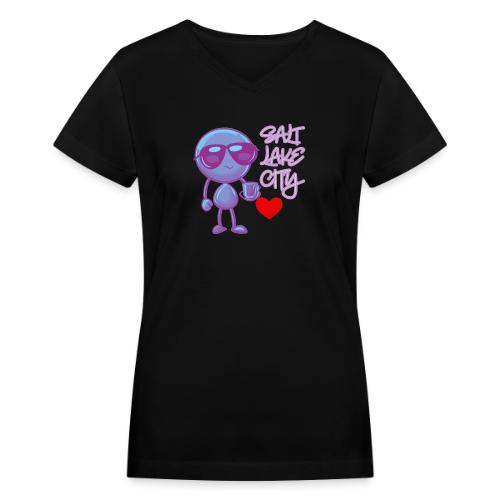 Smoon City 19 Salt Lake City - Women's V-Neck T-Shirt