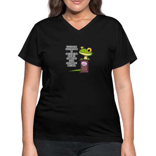Public Comment Lizard Design - Women's V-Neck T-Shirt