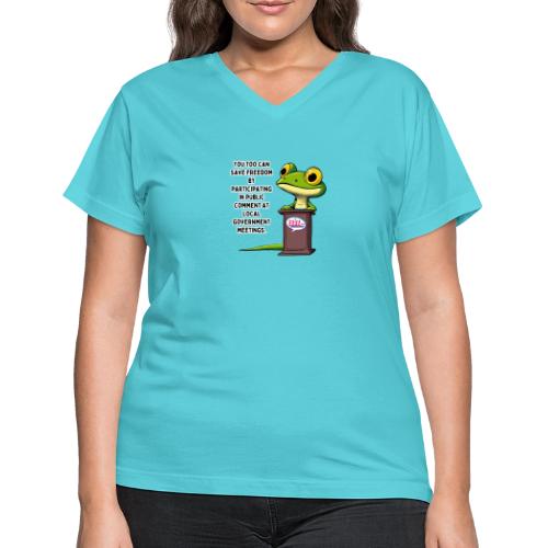 Public Comment Lizard Design - Women's V-Neck T-Shirt