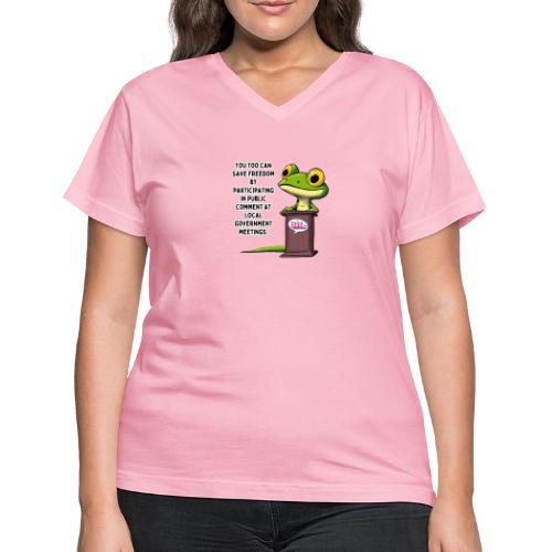 Public Comment Lizard Design - Women's V-Neck T-Shirt