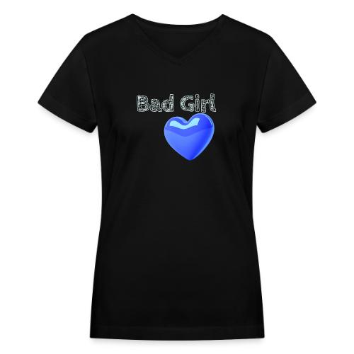 Smoon City_Bad Girl - Women's V-Neck T-Shirt