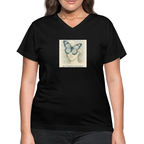 Butterfly kisses Hue - Women's V-Neck T-Shirt