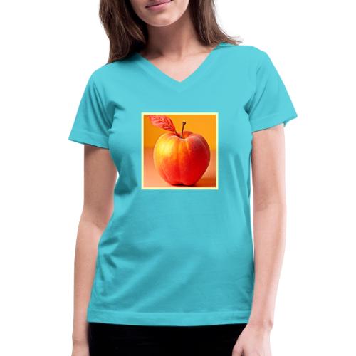 Golden Peach Perfection Design - Women's V-Neck T-Shirt