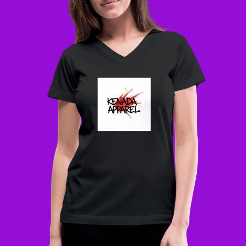 Kenada Apparel graffiti splash - Women's V-Neck T-Shirt