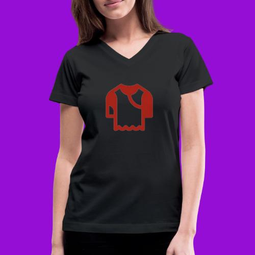 Logo outline - Women's V-Neck T-Shirt