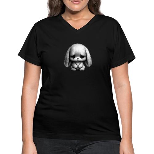 Sad Puppy Meme with Puppy Standing - Women's V-Neck T-Shirt