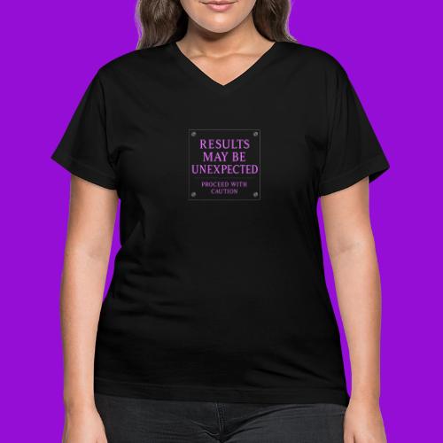 Results - Neon Purple - Women's V-Neck T-Shirt