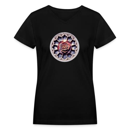 Easter Rose Resurrection T Shirt, Spring Gift - Women's V-Neck T-Shirt