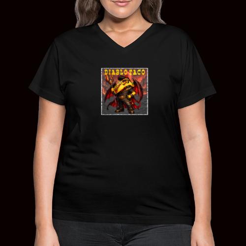 The Diablo Taco Spicy Demon Character - Women's V-Neck T-Shirt