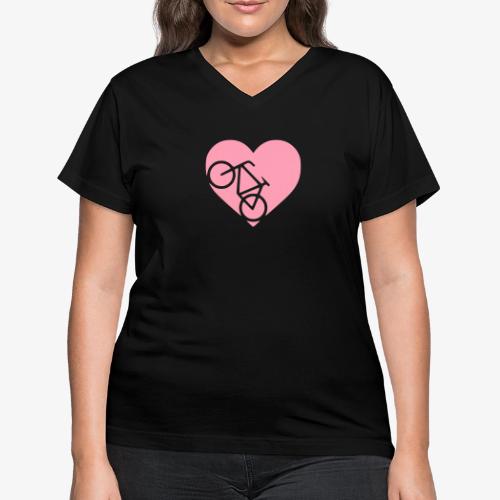 heart_bicycle_cutout - Women's V-Neck T-Shirt