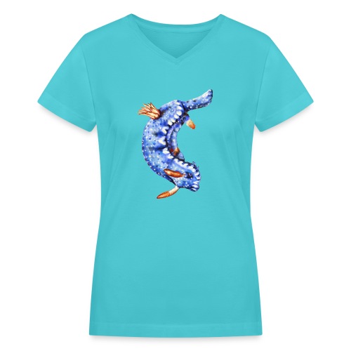 Blue Sea slug - Women's V-Neck T-Shirt