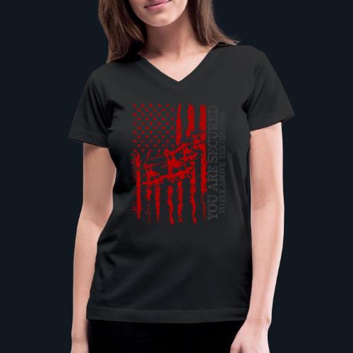You are Secured To Fly Above The Ground - Women's V-Neck T-Shirt