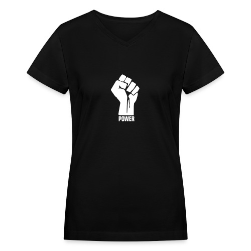 Black Power Fist - Women's V-Neck T-Shirt