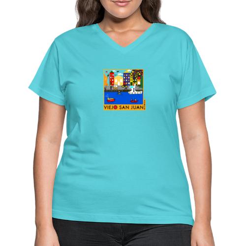 Viejo San Juan - Women's V-Neck T-Shirt