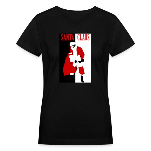 Santa Gangster - Women's V-Neck T-Shirt