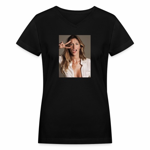 Kate Moss portrait - Women's V-Neck T-Shirt