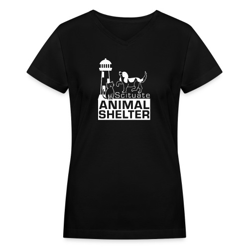 animalwhite logomark NEW - Women's V-Neck T-Shirt