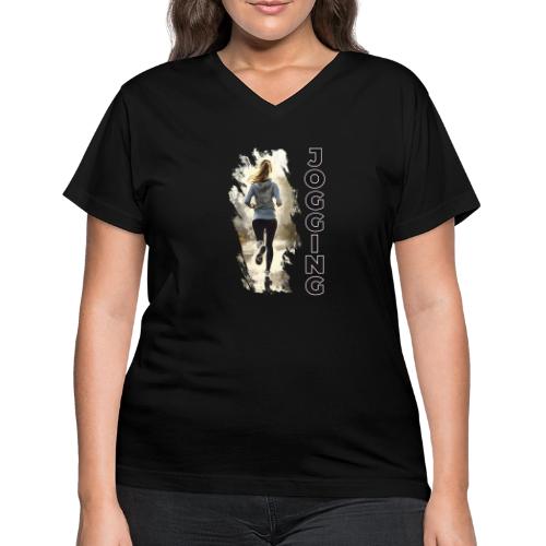 Jogging: Run into Motion - Women's V-Neck T-Shirt