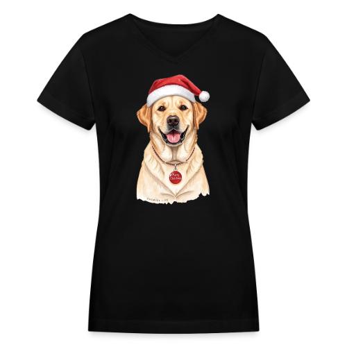 Merry Christmas Labrador - Women's V-Neck T-Shirt