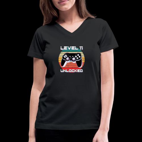 Level 11 Unlocked - Women's V-Neck T-Shirt