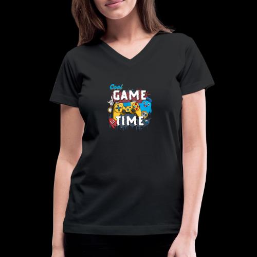 Cool Game Time Fun - Women's V-Neck T-Shirt