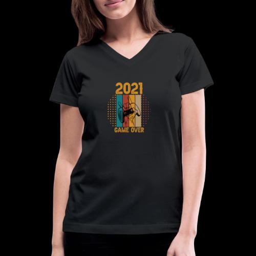 2021 Game Over Hand Controller - Women's V-Neck T-Shirt